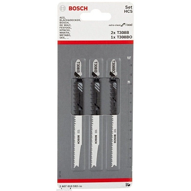 Пилка для лобзика 2шт. T308B/ T308BO ExtraCleanWood, (2.607.010.592) BOSCH