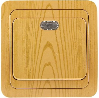 Выключатель "ГАММА" с подсветкой, одноклавишный, цвет ольха, 10A/~250B (SV-54131-A) СВЕТОЗАР