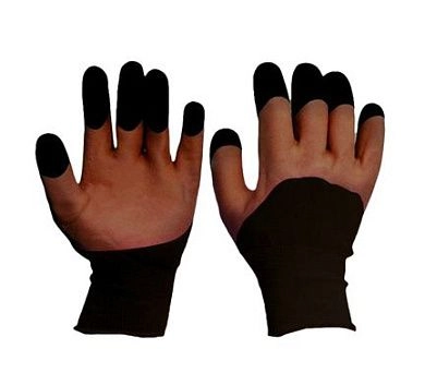 Перчатки нейлоновые бесшовные 15 кл. с двойным вспененным латексным покрытием