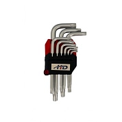 Ключи TORX с отверстием T10-T50 короткие (набор 9шт.) CrV (HD-0511) H-D