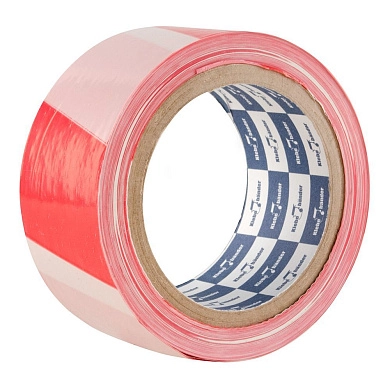 Лента сигнальная 50мм/90м, красно-белая (21623) Klebebander