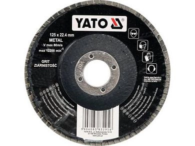 Круг лепестковый 125х22.23 мм, выпуклый Р80 (YT-83294) YATO
