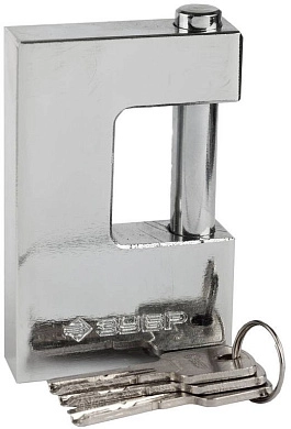 Замок навесной, стальной корпус, П-образная форма, 90мм "ЭКСПЕРТ" (37281-90) ЗУБР