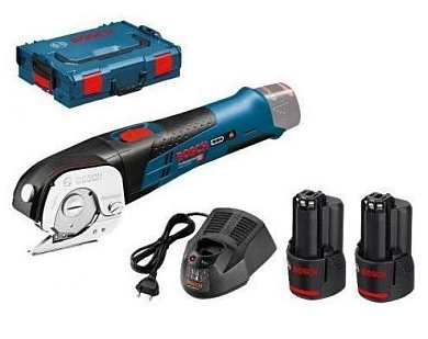 Ножницы универс. аккум. GUS 12V-300 (12В,2акк. х 2.0 А/ч,глуб.реза 11мм,L-BOXX)(0 601 9B2 904) BOSCH