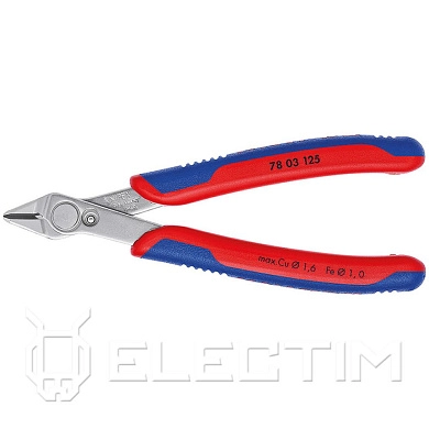 Кусачки боковые (бокорезы) прециз. Electronic Super Knips, 125мм, INOX (7803125) KNIPEX