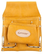 Сумка поясная для инструментов, кожаная, 8 карманов, 2 скобы "PROFESSIONAL" (38515) STAYER