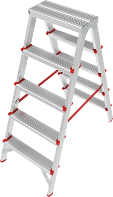 Лестница-стремянка алюм. двухсторон. проф. NV3120 (2х5 ступ. 110см, 5.6кг) Новая высота