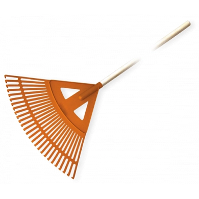 Грабли веерные пластмассовые  600мм 27 зубцов с деревянным черенком (KT-CX27W) BRADAS