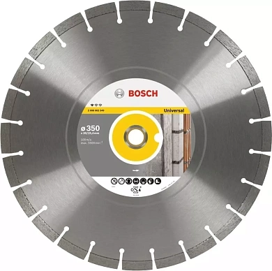 Круг алмазный сегм. 350х3.1х10х25.4/20.0 мм Универсал Standart (2 608 602 549) BOSCH