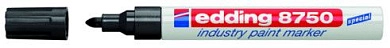 Маркер перм., лаковый, проф., белый, толщ. письма 2-4мм (8750) EDDING