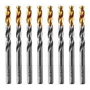 Сверло по металлу 7,5 мм, HSS-TiN, Golden Tip, 8 шт. (717218) DENZEL
