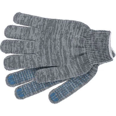 Перчатки трикотажные х/б 7,5 класс (6 нитей, 267 текс) ПВХ "ТОЧКА"