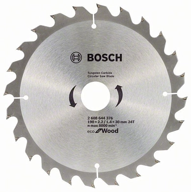 Диск пильный 190х30х2.5х24 Optiline Eco WO (2 608 644 376) BOSCH