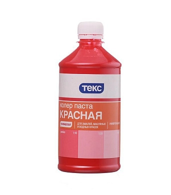 Паста колеровочная универсальная, ТЕКС, №1 красная 0.5 л
