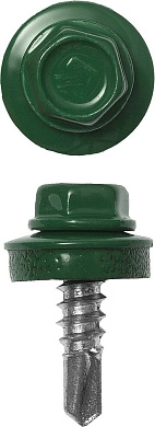 Саморез кровельный для мет. конст. Ø 25x5.5 мм RAL 6002 зеленый 1800шт. (4-300310-55-025-6002) ЗУБР