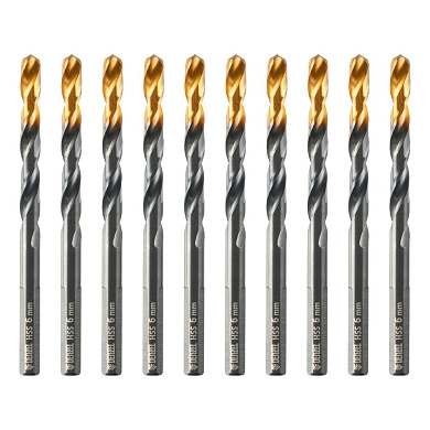 Сверло по металлу 6 мм, HSS-TiN, Golden Tip, 10 шт. (717215) DENZEL