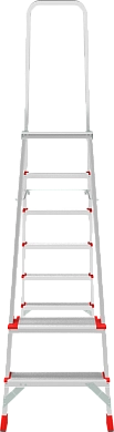 Лестница-стремянка алюм. профес. с площадкой NV3130 (6 ступ. 131/206см, 7.7кг) Новая высота