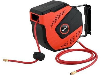 Шланг пневм. PVC d8.0ммх20м 2.0MPa с наружной резьбой 1/4 на автоматической катушке (YT-24244) YATO