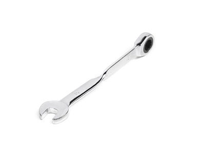 Ключ комбинированный с трещ., удлиненный, 10х10мм, с изог/рук., хром.покр. (121236) HORTZ