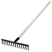 Грабли стальные, 360х1300 мм, 14 прямых зубьев, деревянный черенок (61742) СИБРТЕХ