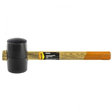 Киянка резиновая, 450 г, черная резина, деревянная рукоятка (111505) SPARTA