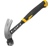 Молоток-гвоздодёр 450 гр, цельнокованный, с магнитом, обрез. рукоятка (10466) DENZEL