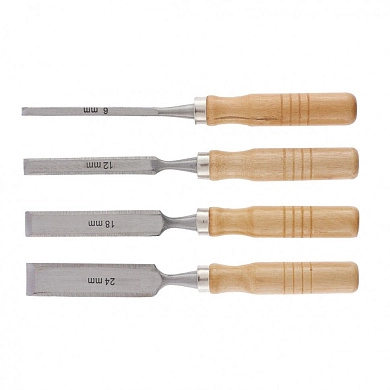 Набор стамесок 6, 12, 18, 24мм, дерев. ручки, 4пр. (243965) SPARTA