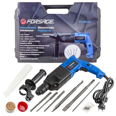 Перфоратор F-Z1C-DH02-26 (SDS-plus, 800 Вт, 2.8 Дж, чем.) Forsage