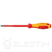 Отвертка " - ", SL4.0x0.8 диэл., длина стержня 100мм, 202мм, 2-комп. рукоятка (982040) KNIPEX