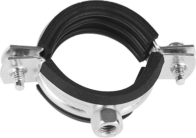 Хомут трубный с гайкой, 2 1/2", 1шт. оцинк., (37850-73-82-1) ЗУБР