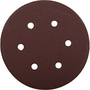 Круг шлифовальный д=150 мм, 6 отв., зерно 100, велкро осн., 5 шт. "Мастер" (35566-150-100) ЗУБР