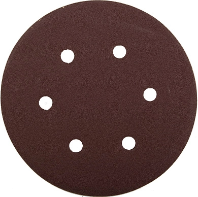 Круг шлифовальный д=150 мм, 6 отв., зерно 100, велкро осн., 5 шт. "Мастер" (35566-150-100) ЗУБР