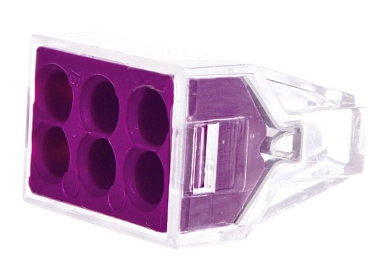 Клемма монтажная СМК 773-106 с пастой (400В 32А 6 гнезда 0,5-2,5мм2 желтый) 10 шт./уп 40422 ETP