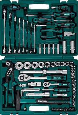 Набор инструмента слесарного (1/2", 1/4") 76пр. "EXTREM-76" (27889-H76) KRAFTOOL