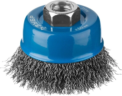 Щетка чашечная для УШМ, витая стальная проволока 0,3мм, 60ммхМ14 "ПРОФЕССИОНАЛ" (35261-060_z02) ЗУБР