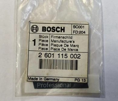 Этикетка 2 601 115 002 BOSCH