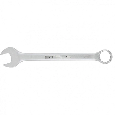 Ключ комбинированный, 27 мм, CrV, матовый хром (15218) STELS