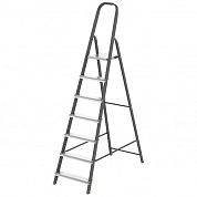 Лестница-стремянка стальн., 7 ступ, алюм. ступ., 1430мм, слож.2180х510х112мм, (97957) СИБРТЕХ
