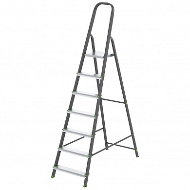 Лестница-стремянка стальн., 7 ступ, алюм. ступ., 1430мм, слож.2180х510х112мм, (97957) СИБРТЕХ