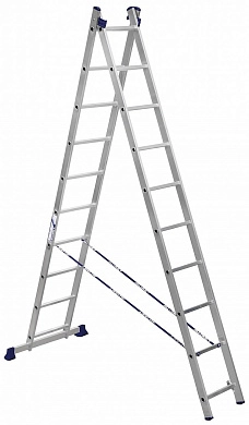 Лестница алюм. двухсекционная шарнирная H2 (10 ступ. 282/478см 9,1кг) АЛЮМЕТ