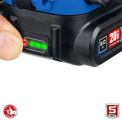 Дрель-шуруповерт ударная аккум. DBS-201-22 (20.0 В, 2акк. х 2.0 А/ч Li-Ion, 70 Нм,чем.) "Проф." ЗУБР