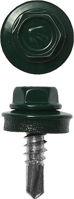 Саморез кровельный для мет. конст. Ø 25x5.5 мм RAL 6005 зеленый 420шт. (4-300315-55-025-6005) ЗУБР