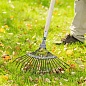 Грабли веерные стальные, 385 мм, 20 плоских зубьев, оксидированные, без черенка (61778) СИБРТЕХ фото6