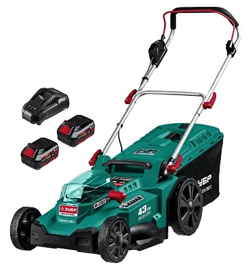 Газонокосилка аккум. ГКЛ-4336-42 (36В (18+18), 2 акк. х 4.0 А/ч, ш/с 43 см) ЗУБР