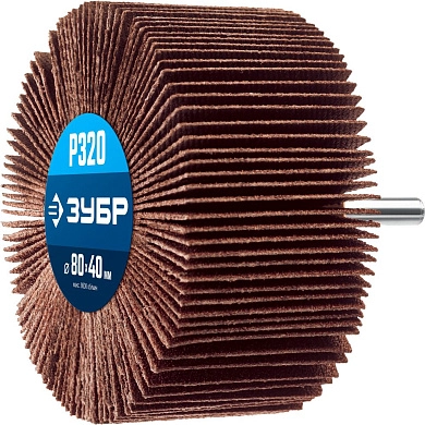 Круг шлифовальный лепестковый d 80х40мм, P320, на шпильке d 6мм (36604-320_z01) ЗУБР
