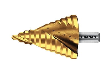 Сверло ступенчатое, 12 ступеней, 6-52мм (29658-6-52-12) URAGAN