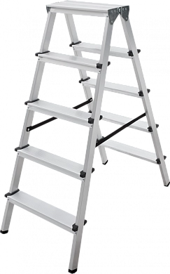 Лестница-стремянка алюм. двухсторон. NV1120 (5 ступ. 110/118см, 3.9кг) Новая высота