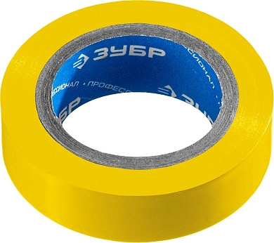 Изолента ПВХ, 15мм/10м, желтая "Электрик-10" "ПРОФЕССИОНАЛ" (1233-5_z02) ЗУБР