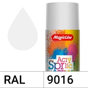 Краска аэрозольная  белая матовая акриловая (265г) RAL 9016 MAGICLINE