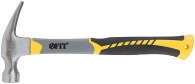 Молоток-гвоздодер, фиброглассовая усиленная 3-х цветная ручка, 29мм, 450гр. "Профи" (F_44776) FIT